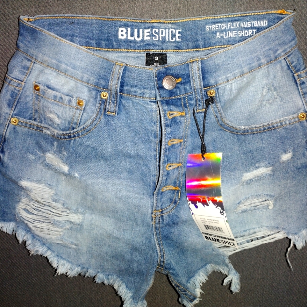 High waisted jean shorts